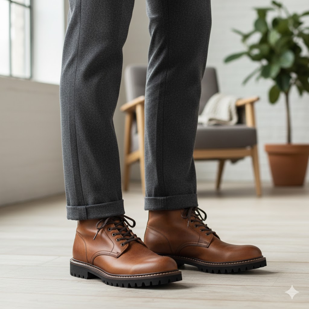 Women's pairing: Ndusfoot shoes with plain trousers and clean top